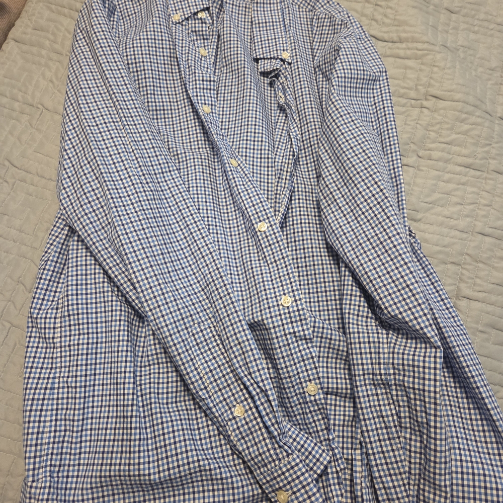Ralph Lauren Blue and White Checkered Shirt